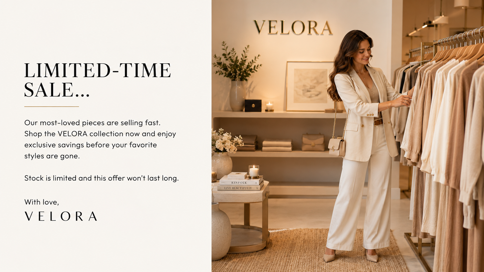 VELORA Limited-Time Sale